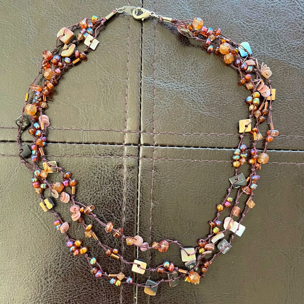 Beachy Elegance - shell and bead necklace handmade in St.Maarten.